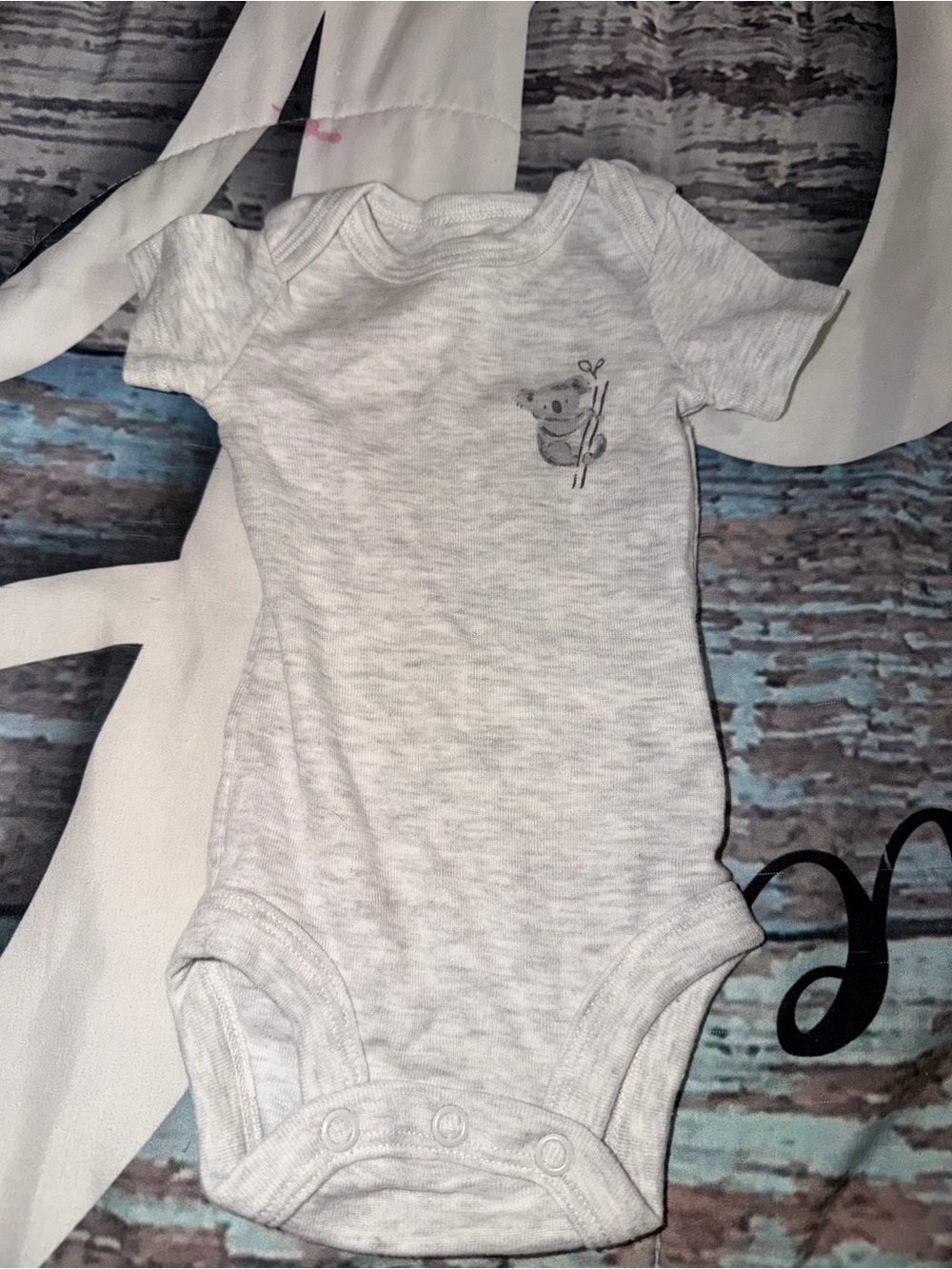 Carter's Light Gray Heather Koala One-Piece Bodysuit